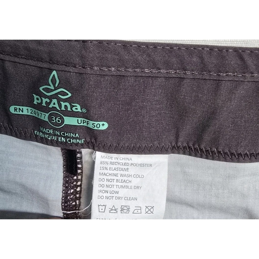 PrAna Board Shorts Men's 36 Green Geometric Surf Swim Beach Quick Dry - Picture 3 of 3